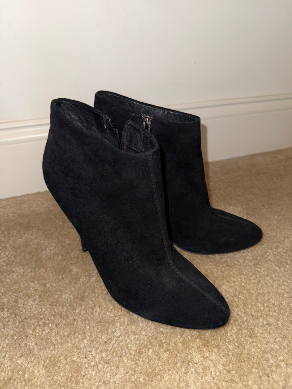 Aldo Black Suede Pointed Ankle Booties